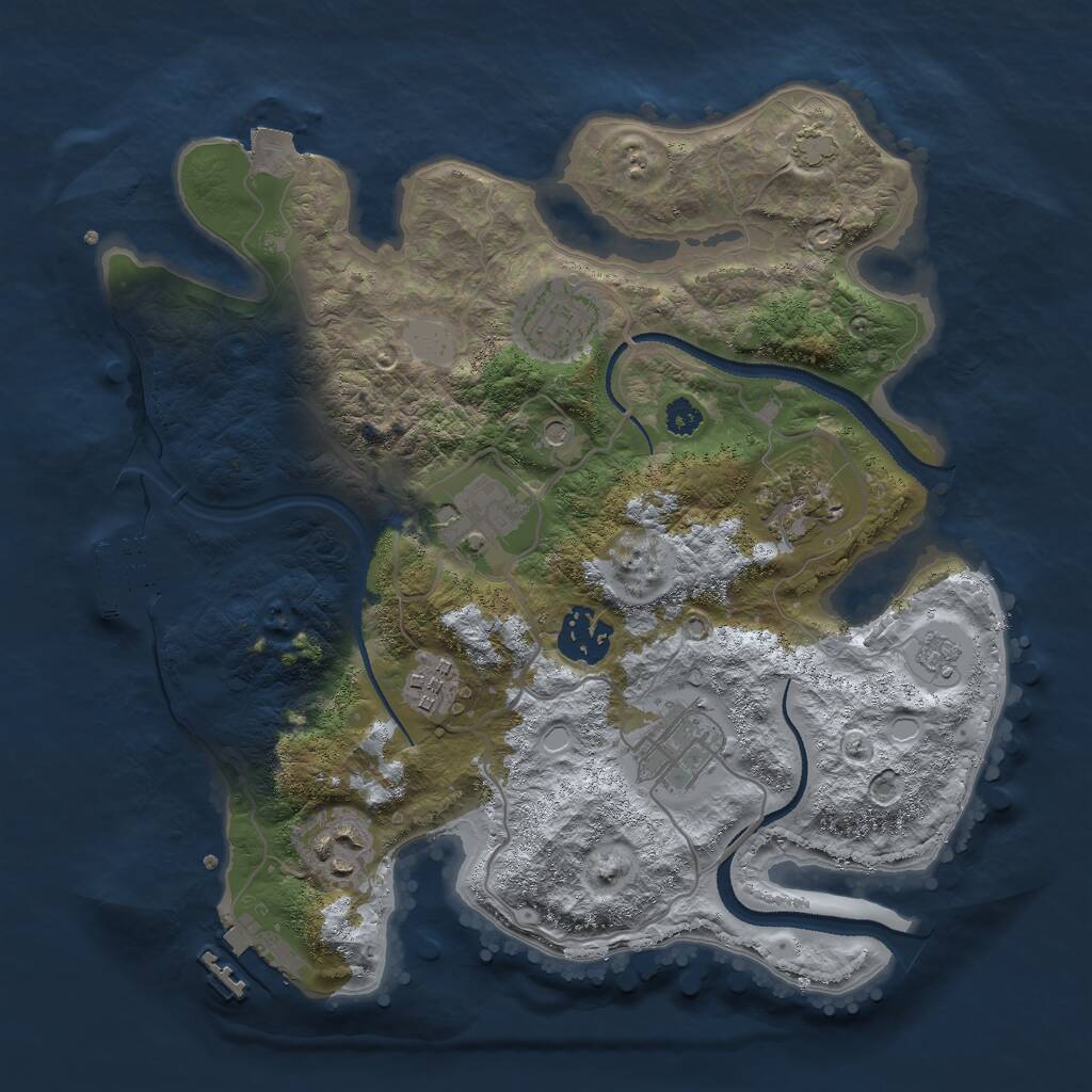 Rust Map: Procedural Map, Size: 3000, Seed: 19198, 13 Monuments