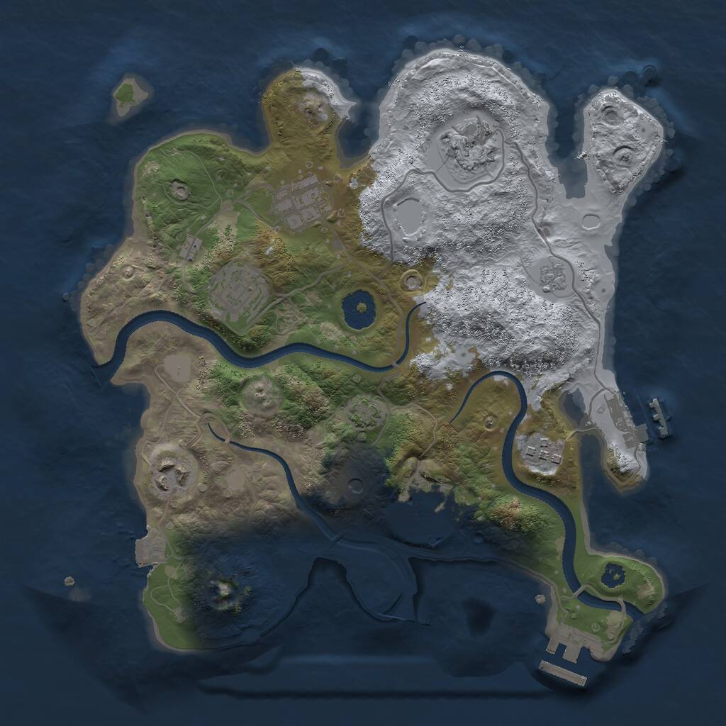 Rust Map: Procedural Map, Size: 3000, Seed: 1063215363, 12 Monuments