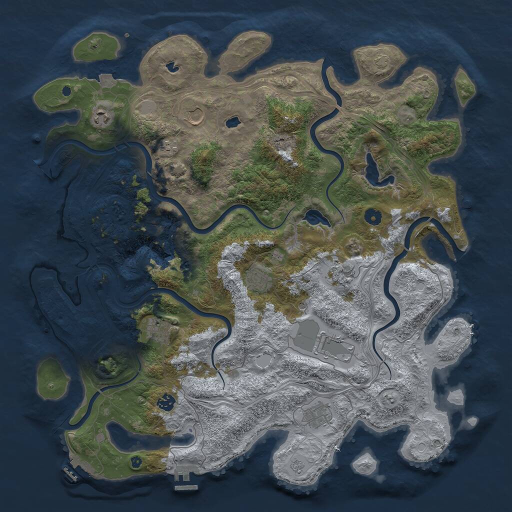 Rust Map: Procedural Map, Size: 4500, Seed: 547145, 15 Monuments