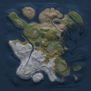 Thumbnail Rust Map: Procedural Map, Size: 3000, Seed: 555666777, 9 Monuments