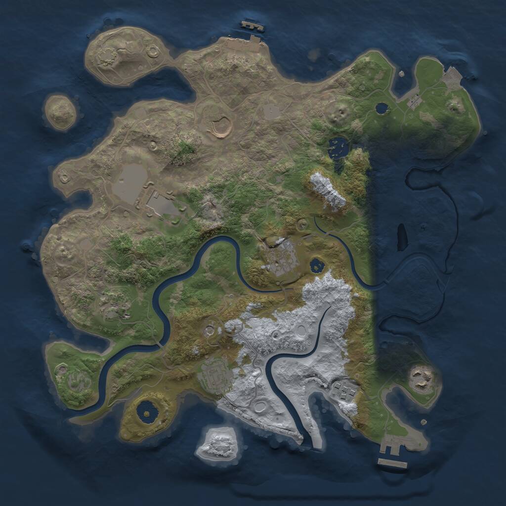 Rust Map: Procedural Map, Size: 3500, Seed: 2014436175, 13 Monuments