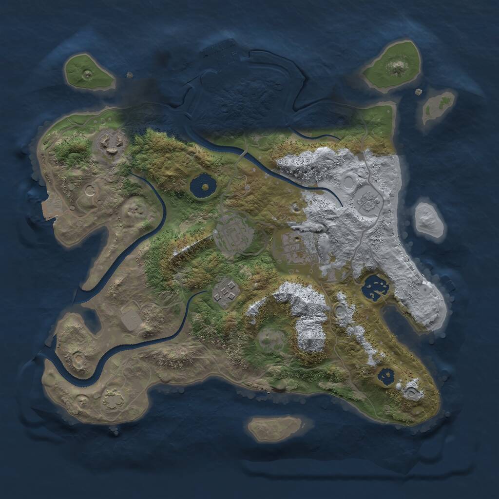 Rust Map: Procedural Map, Size: 3000, Seed: 47095693, 10 Monuments