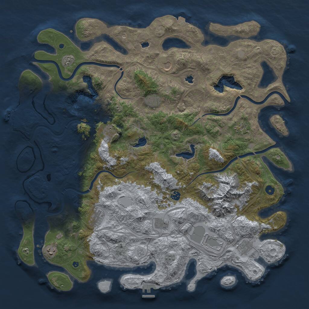 Rust Map: Procedural Map, Size: 5000, Seed: 1615964094, 17 Monuments