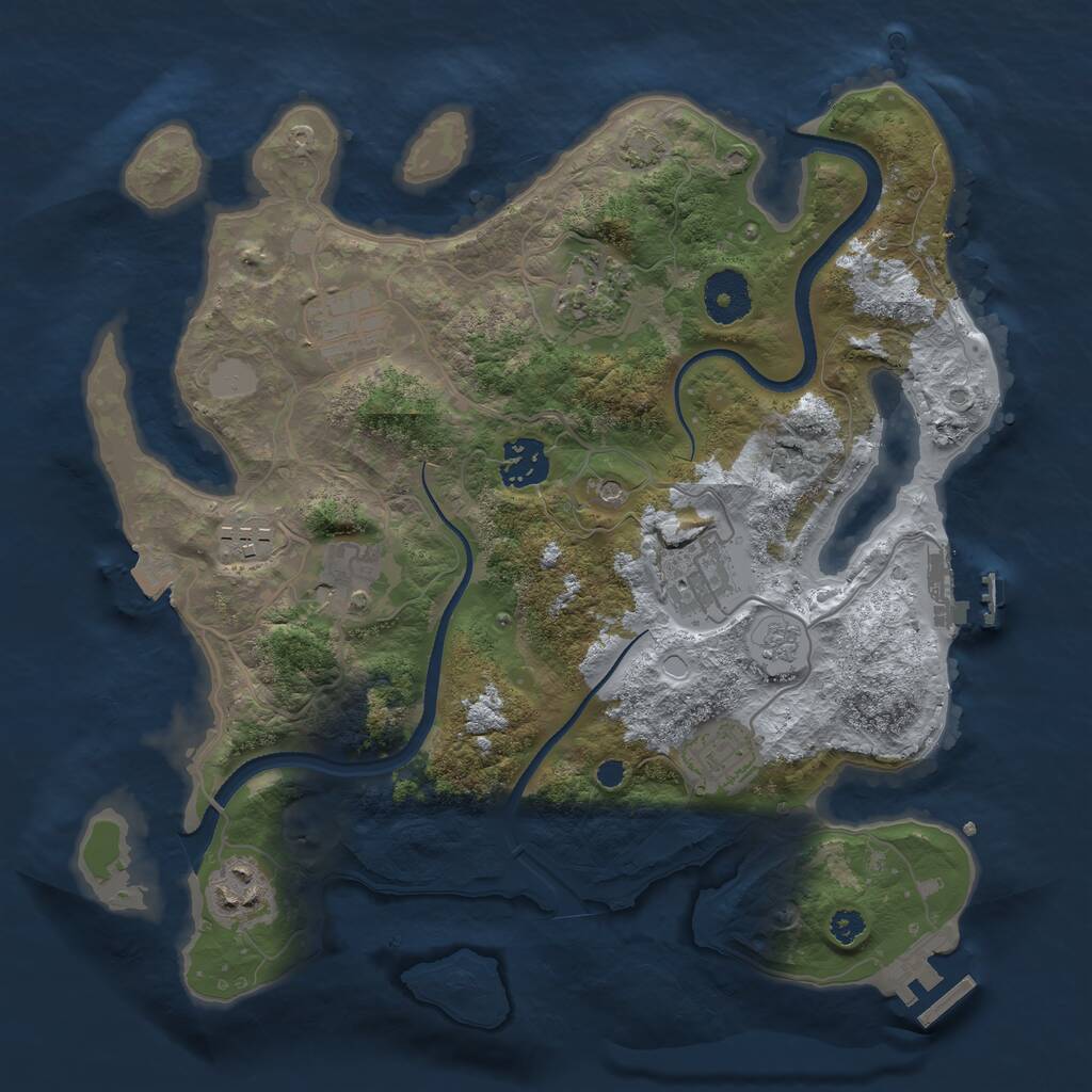 Rust Map: Procedural Map, Size: 3250, Seed: 2058027988, 14 Monuments
