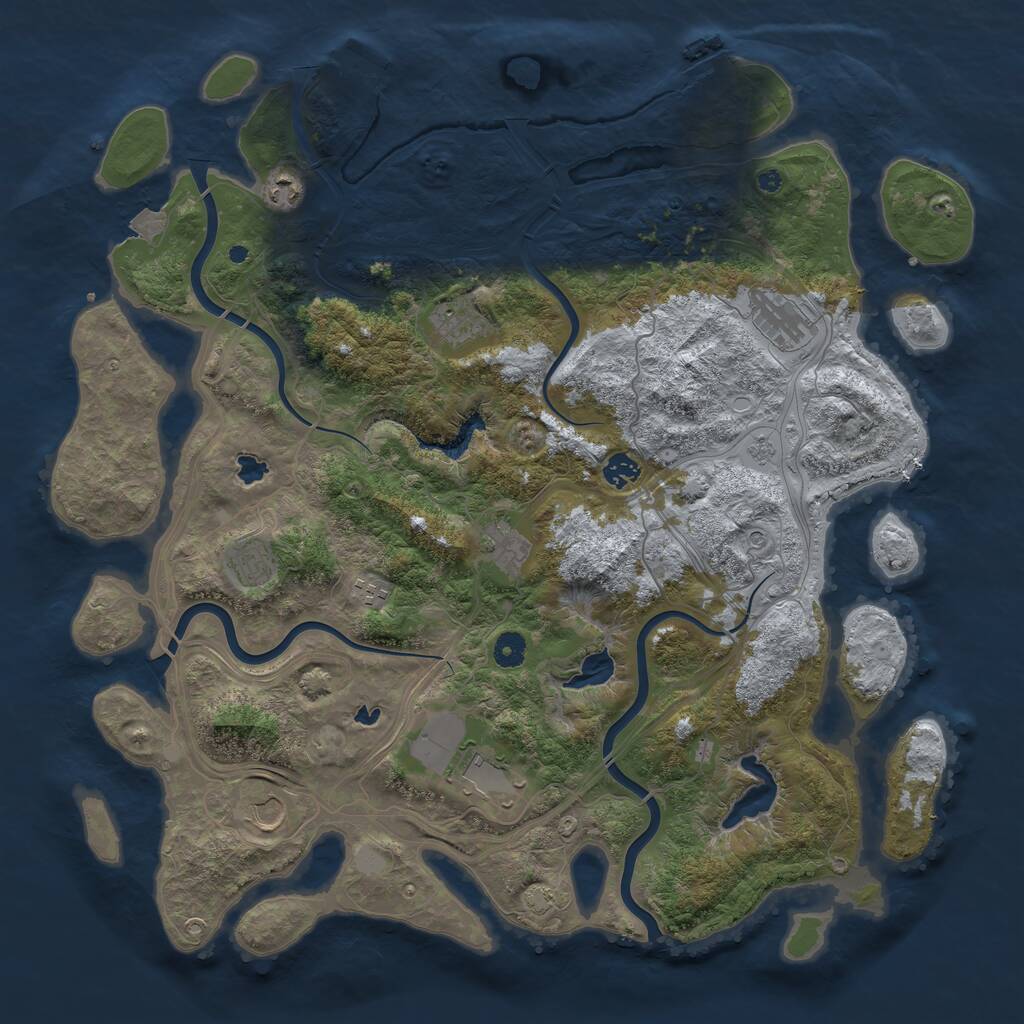 Rust Map: Procedural Map, Size: 4500, Seed: 318349548, 15 Monuments