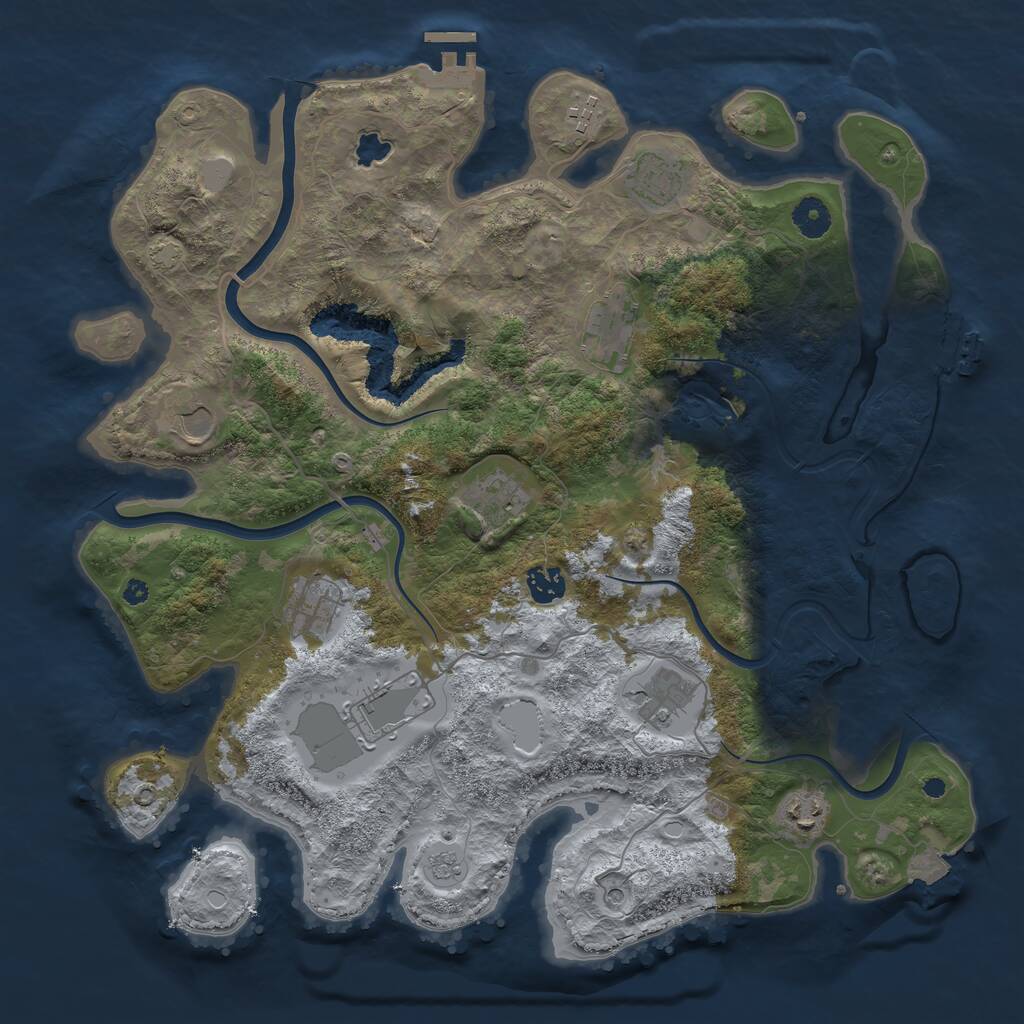 Rust Map: Procedural Map, Size: 4000, Seed: 20260527, 16 Monuments