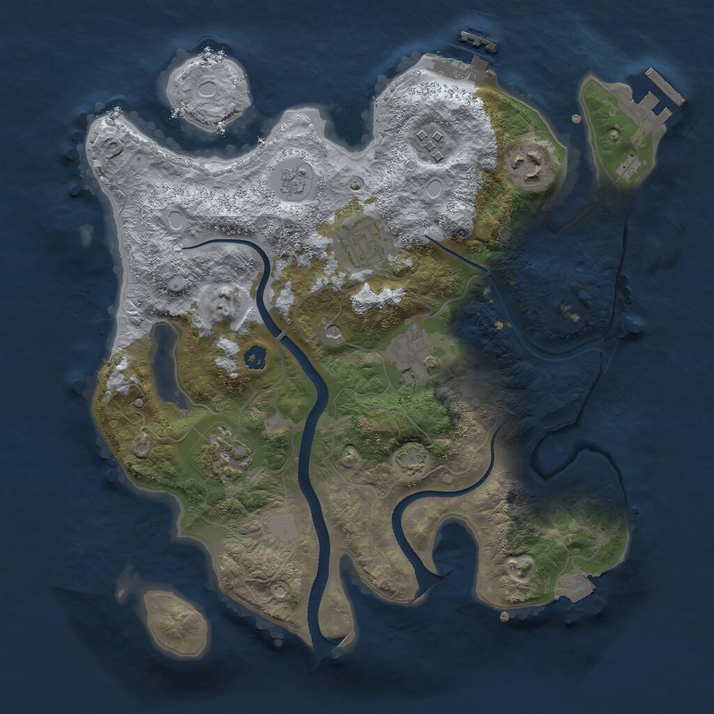 Rust Map: Procedural Map, Size: 3000, Seed: 215657230, 11 Monuments