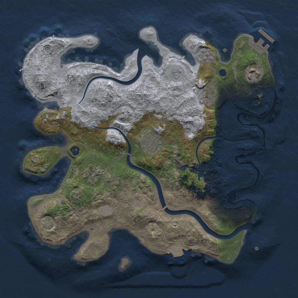 Rust Map: Procedural Map, Size: 3200, Seed: 453588201, 10 Monuments
