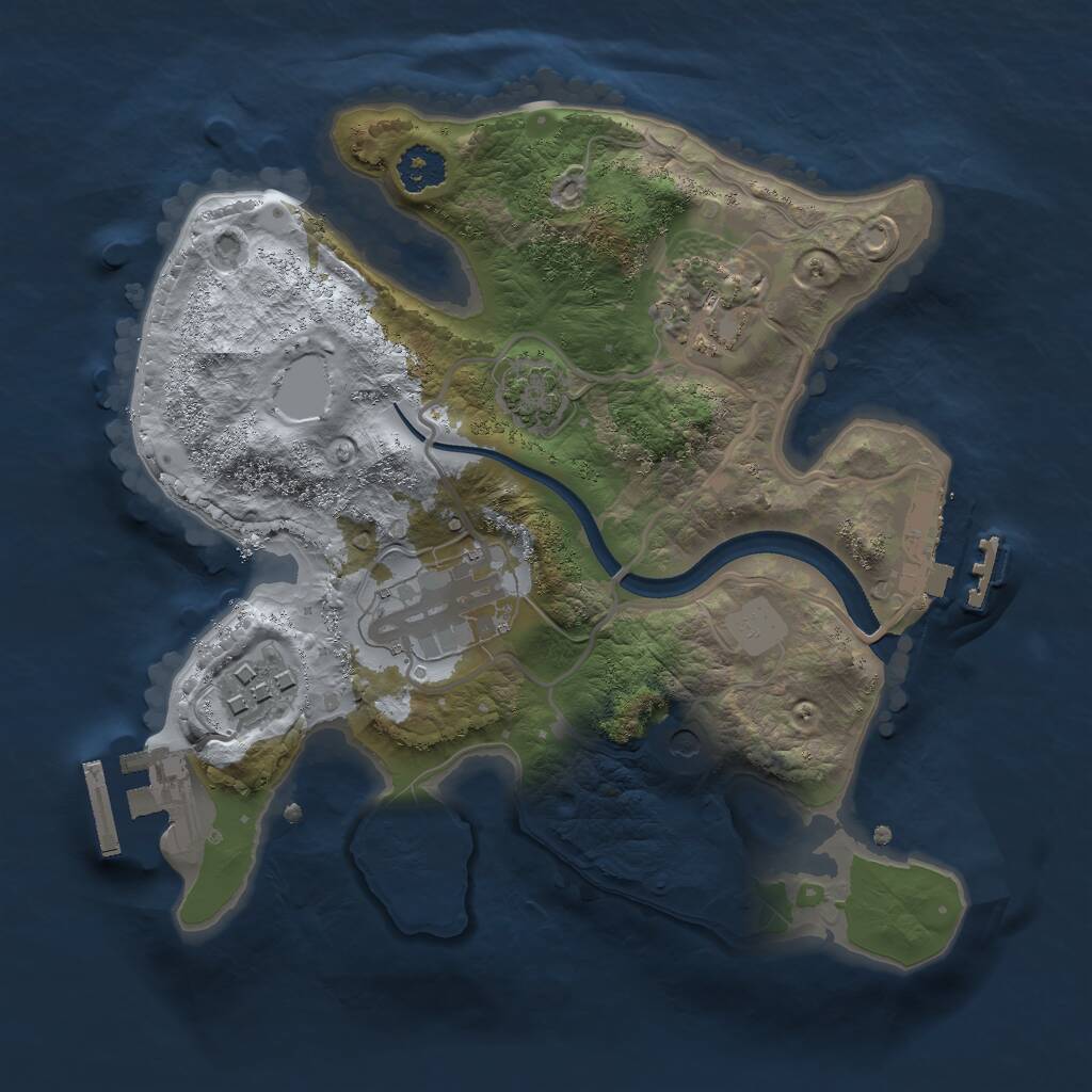 Rust Map: Procedural Map, Size: 2300, Seed: 173878167, 8 Monuments