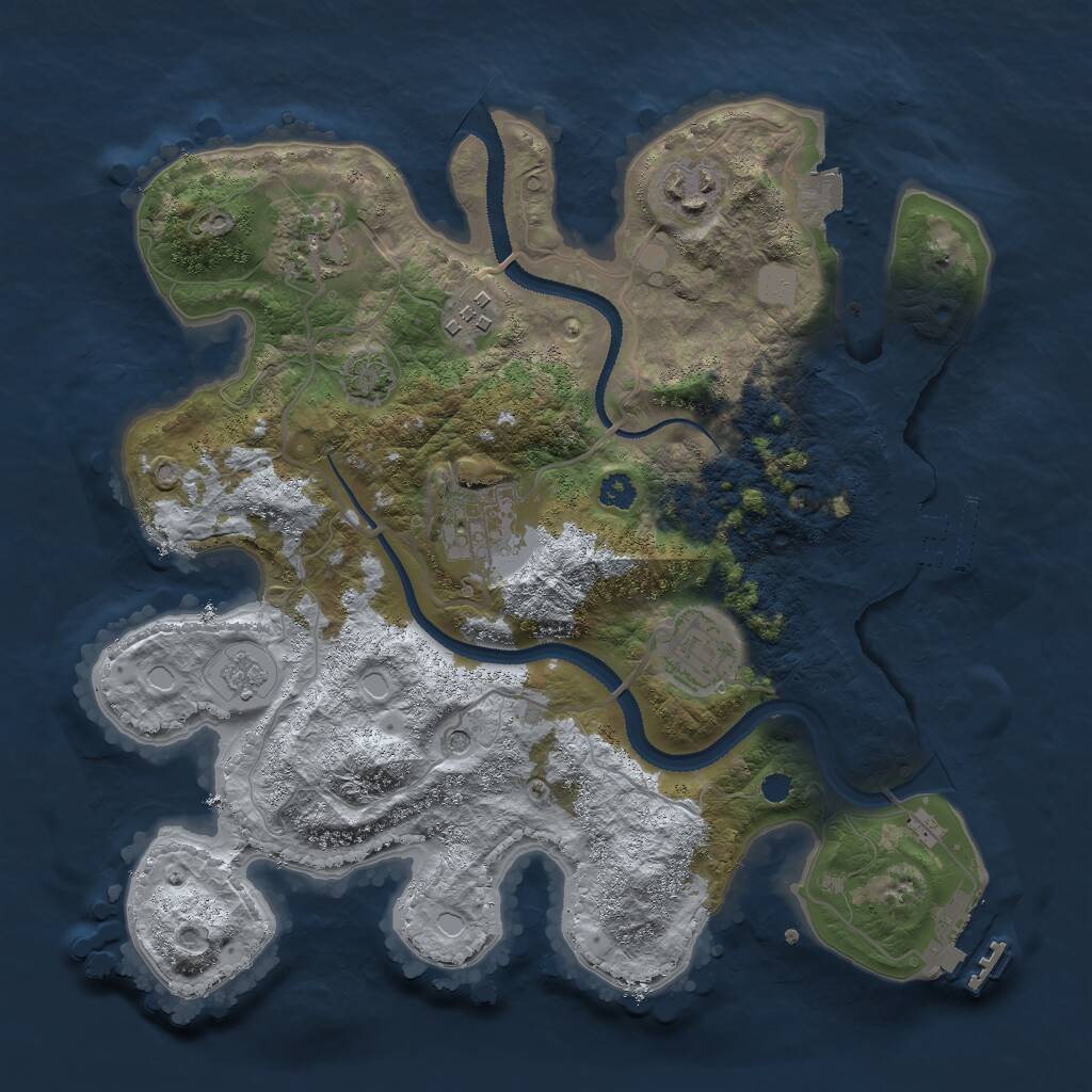 Rust Map: Procedural Map, Size: 3000, Seed: 368156, 11 Monuments
