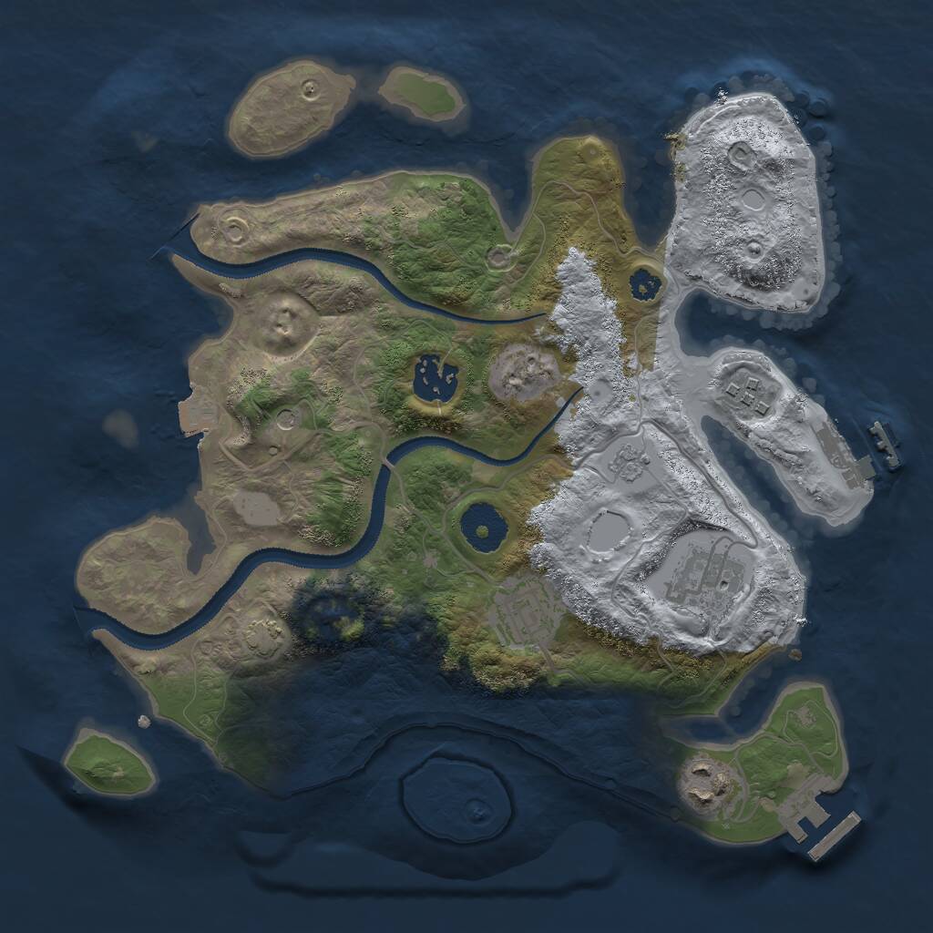 Rust Map: Procedural Map, Size: 3000, Seed: 1304182956, 11 Monuments