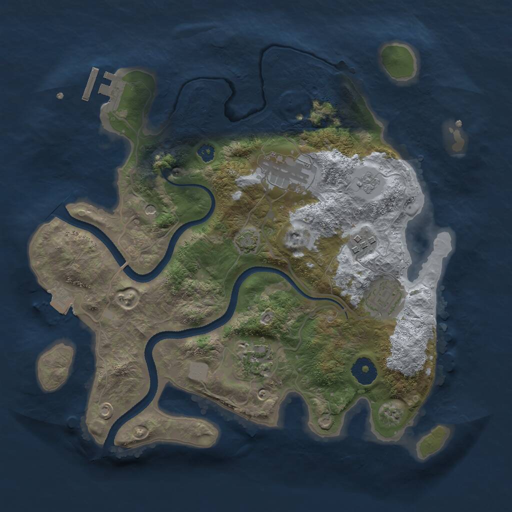 Rust Map: Procedural Map, Size: 3000, Seed: 209740157, 9 Monuments