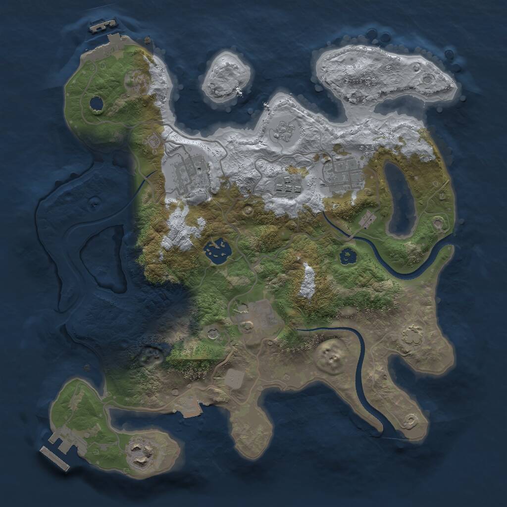 Rust Map: Procedural Map, Size: 2999, Seed: 10000, 12 Monuments