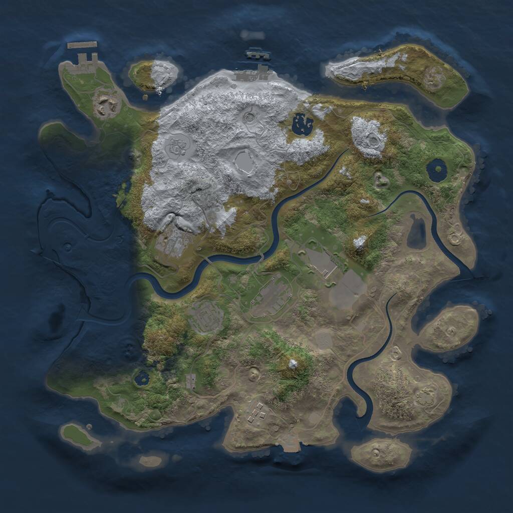 Rust Map: Procedural Map, Size: 3500, Seed: 510609666, 13 Monuments