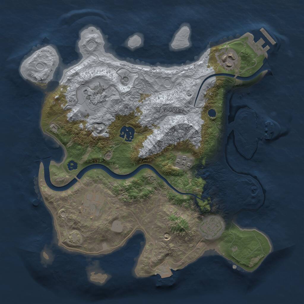 Rust Map: Procedural Map, Size: 3000, Seed: 228000, 11 Monuments