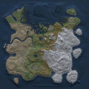 Thumbnail Rust Map: Procedural Map, Size: 3800, Seed: 1349851801, 16 Monuments