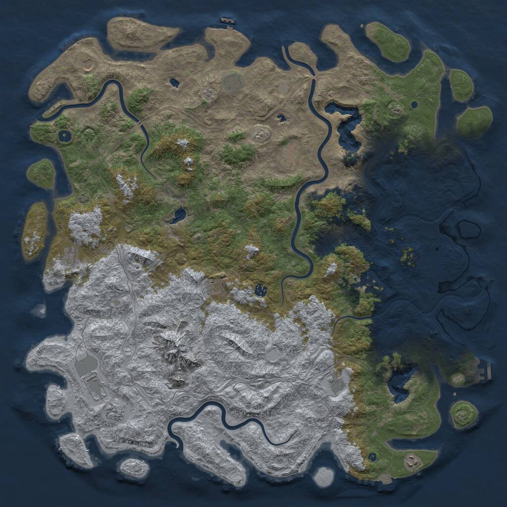 Rust Map: Procedural Map, Size: 6000, Seed: 7070419, 17 Monuments