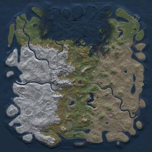 Thumbnail Rust Map: Procedural Map, Size: 6000, Seed: 635671759, 17 Monuments