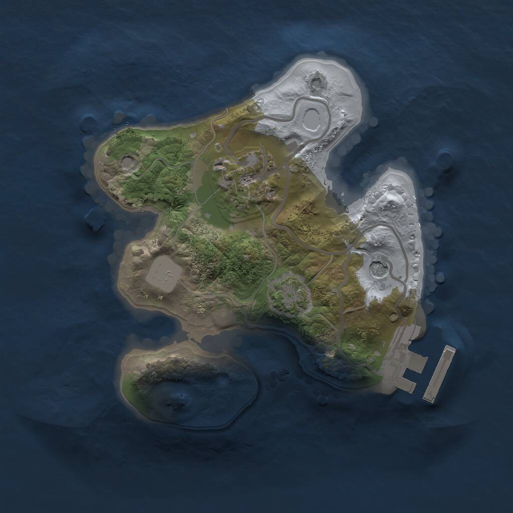 Rust Map: Procedural Map, Size: 1750, Seed: 67340, 5 Monuments