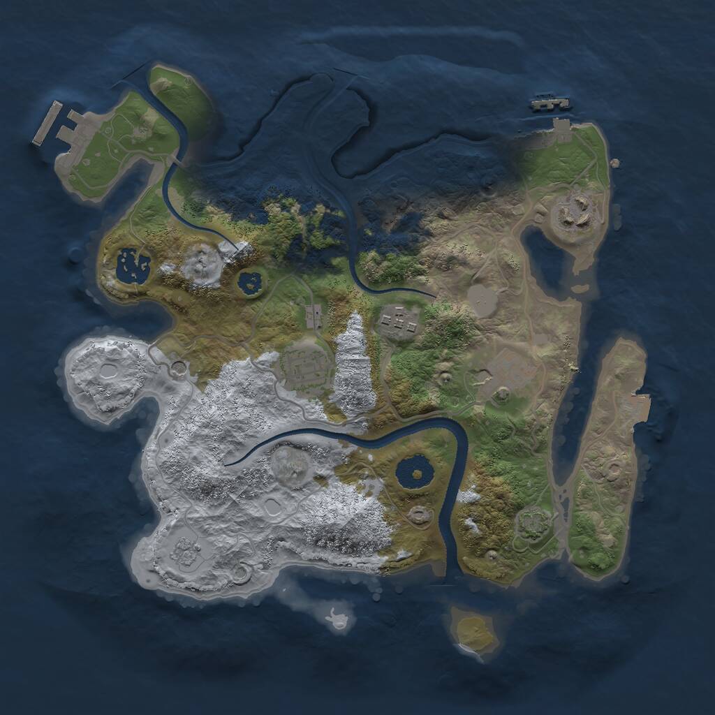 Rust Map: Procedural Map, Size: 3000, Seed: 5748312, 11 Monuments