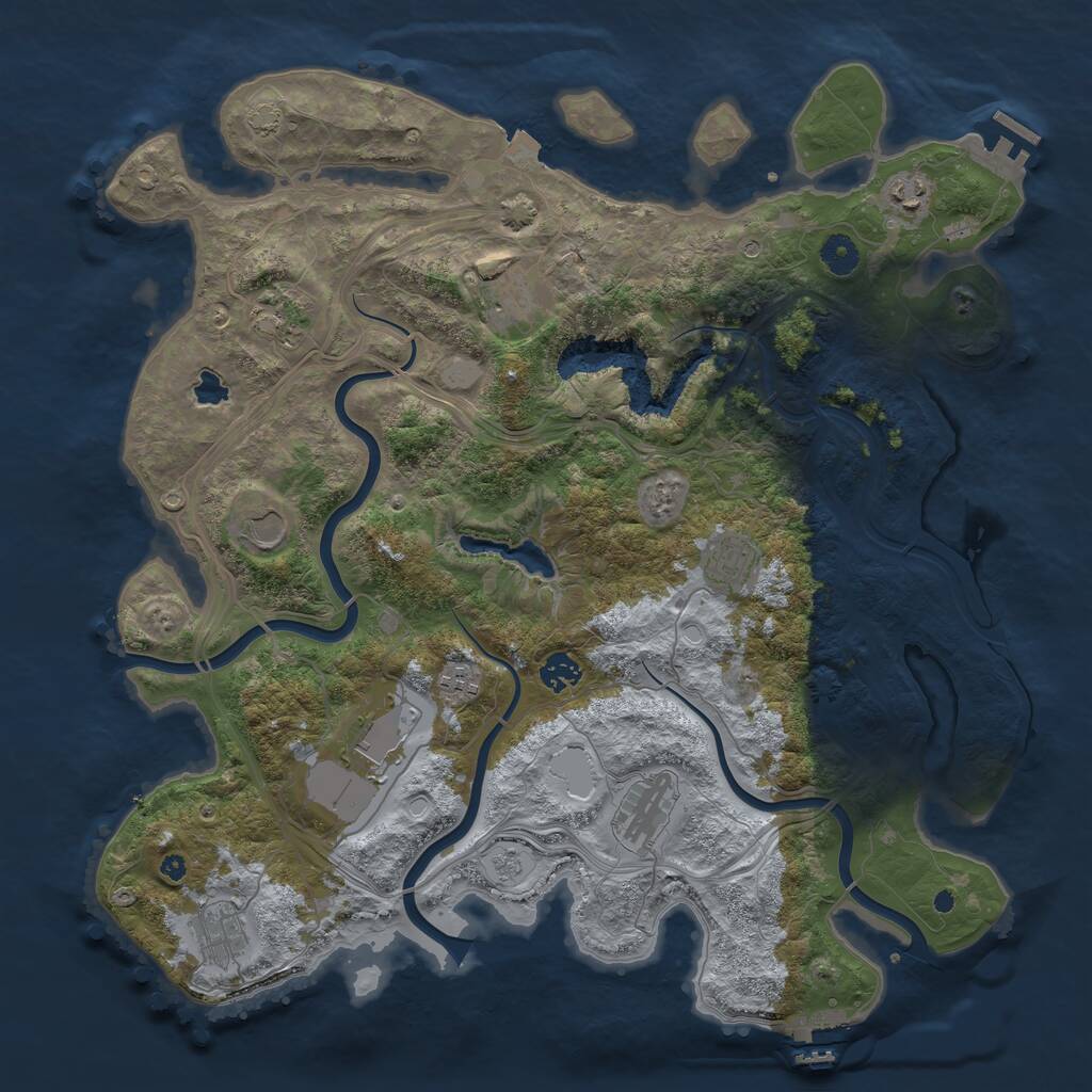 Rust Map: Procedural Map, Size: 4250, Seed: 2059235540, 16 Monuments