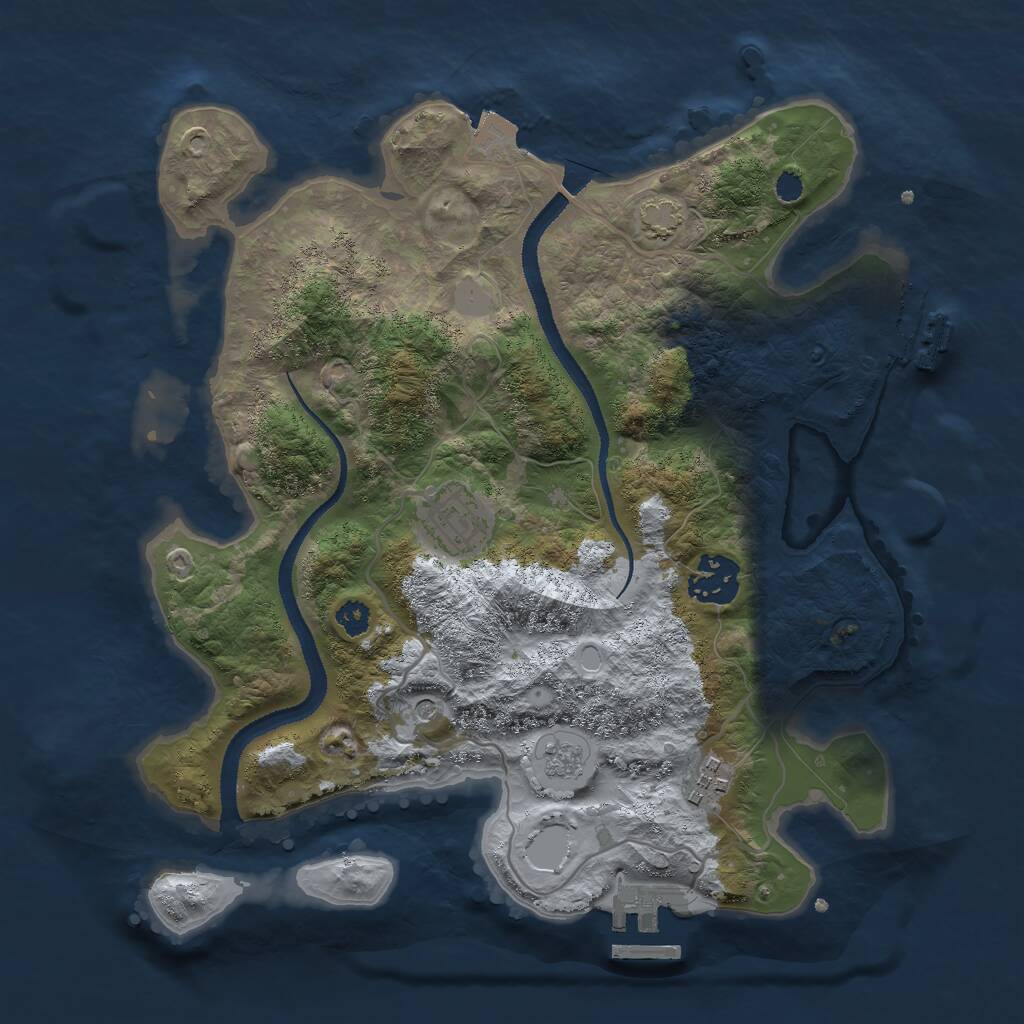 Rust Map: Procedural Map, Size: 3000, Seed: 1435499332, 9 Monuments