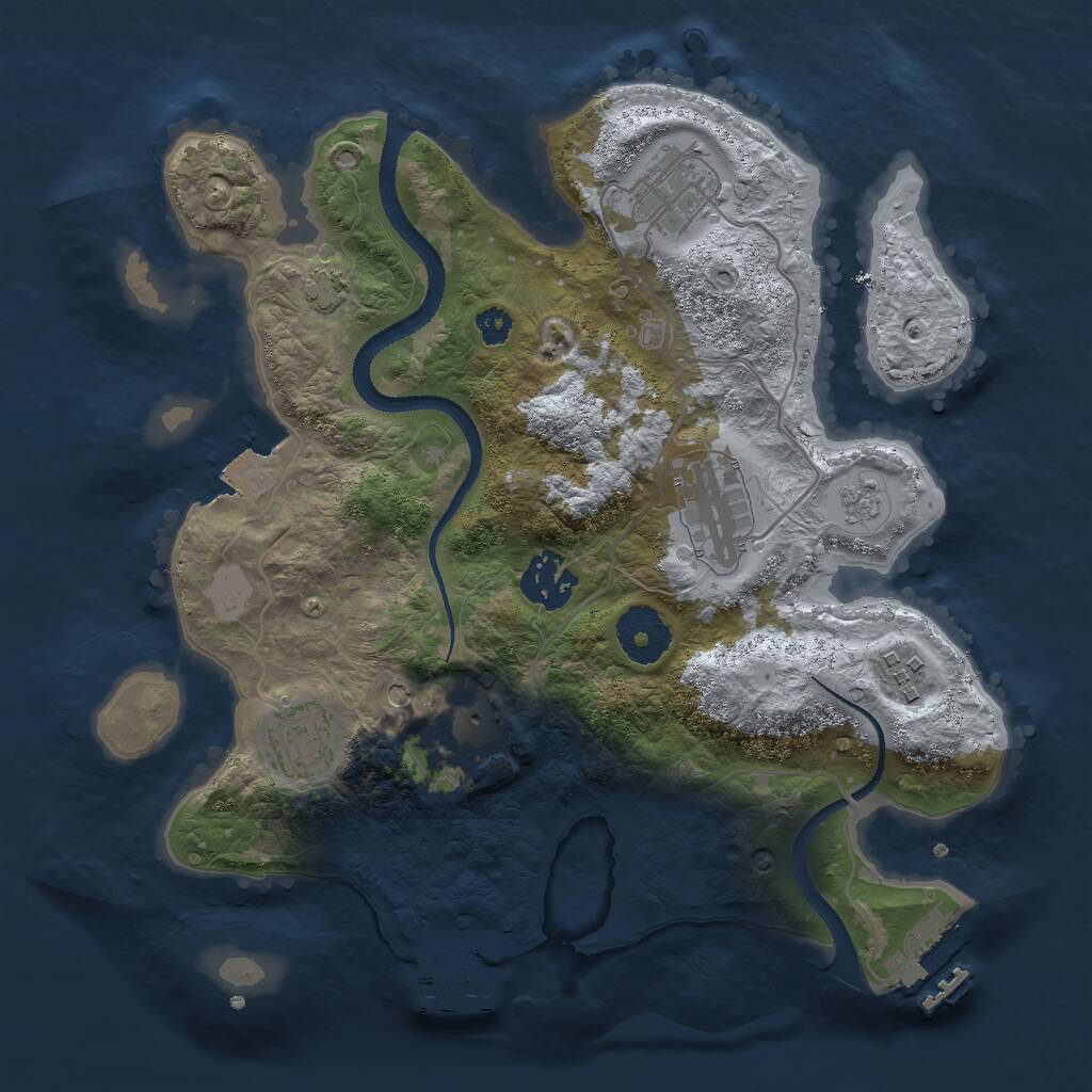 Rust Map: Procedural Map, Size: 3000, Seed: 238489901, 12 Monuments