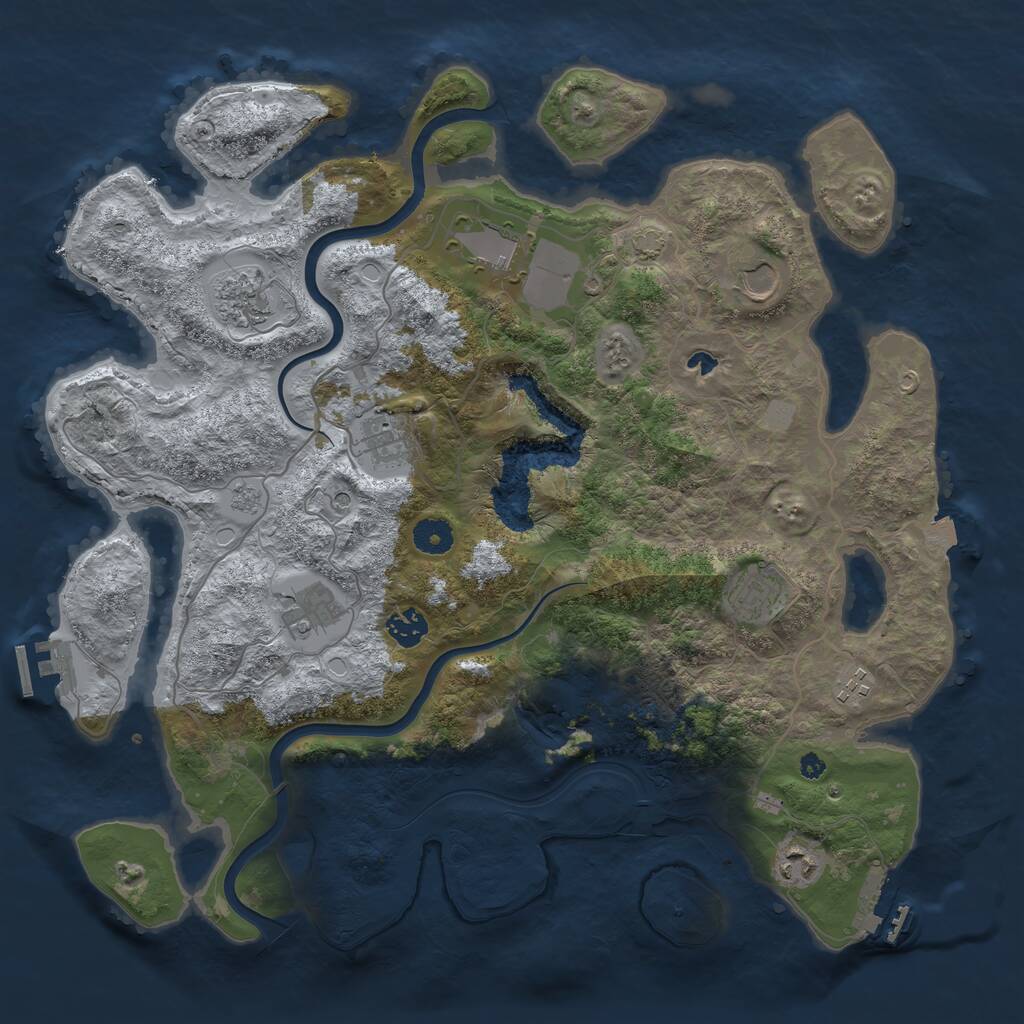 Rust Map: Procedural Map, Size: 4000, Seed: 222318446, 15 Monuments