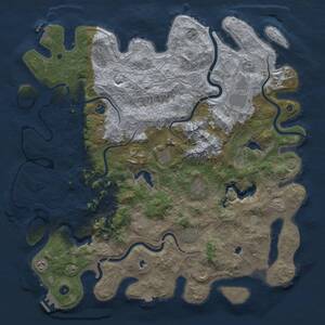 Thumbnail Rust Map: Procedural Map, Size: 5095, Seed: 1, 17 Monuments