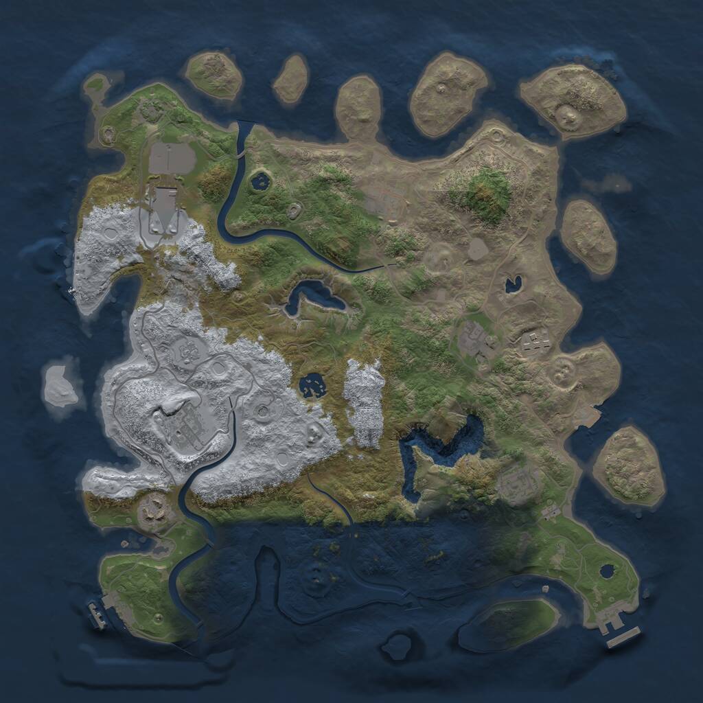 Rust Map: Procedural Map, Size: 4000, Seed: 350783820, 14 Monuments