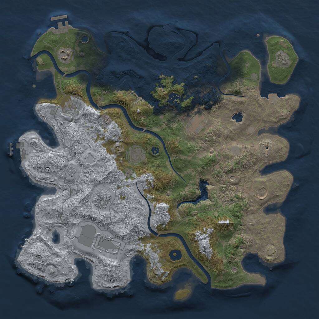 Rust Map: Procedural Map, Size: 4000, Seed: 4878, 15 Monuments