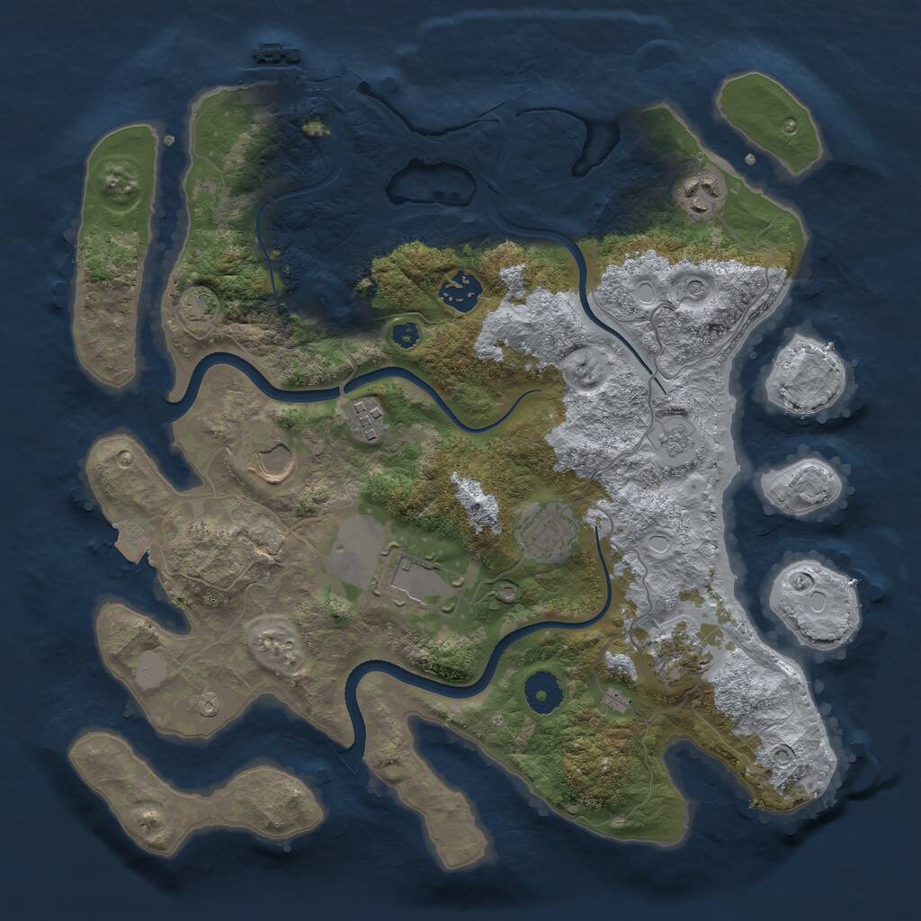 Rust Map: Procedural Map, Size: 3500, Seed: 1822658902, 12 Monuments