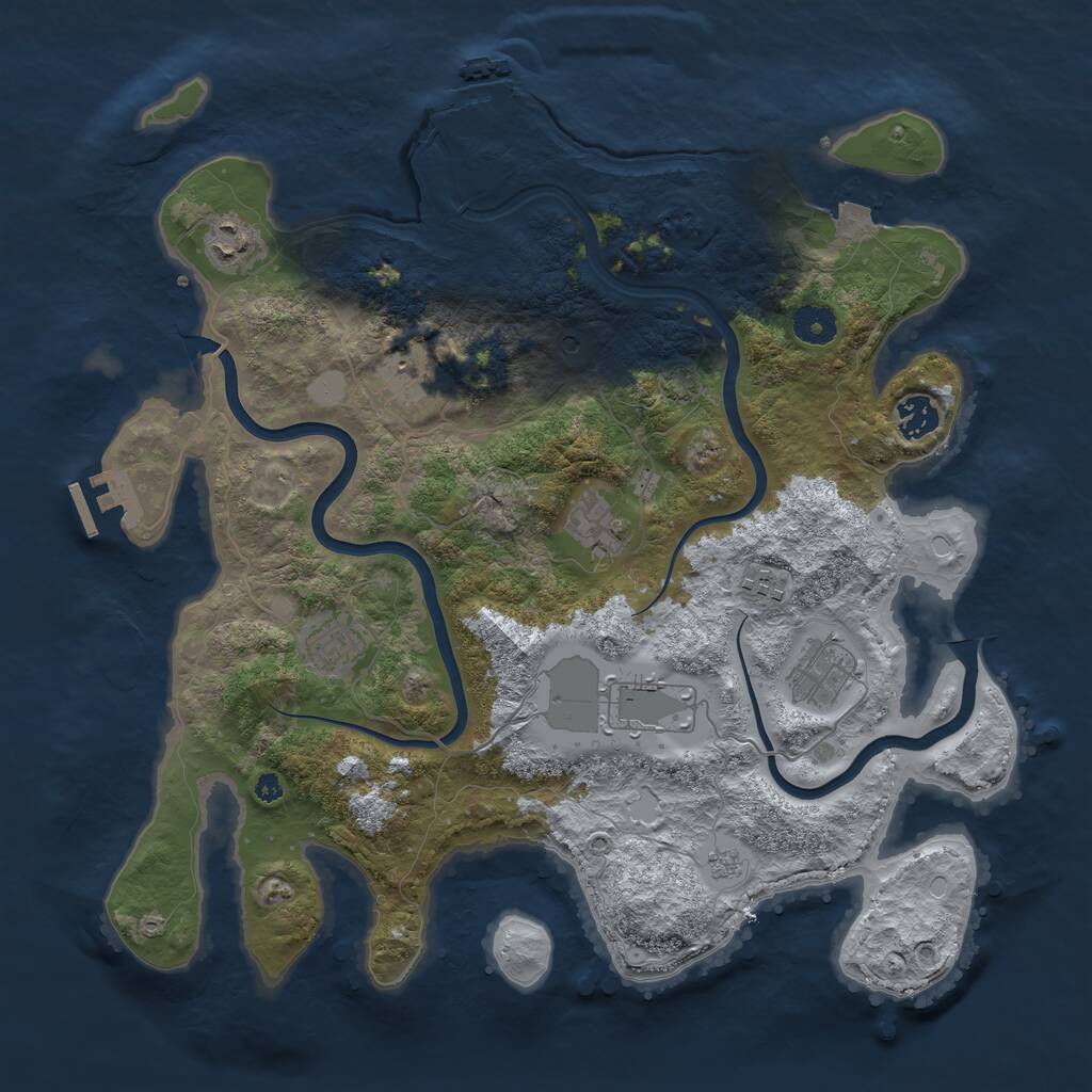 Rust Map: Procedural Map, Size: 3900, Seed: 12000, 14 Monuments