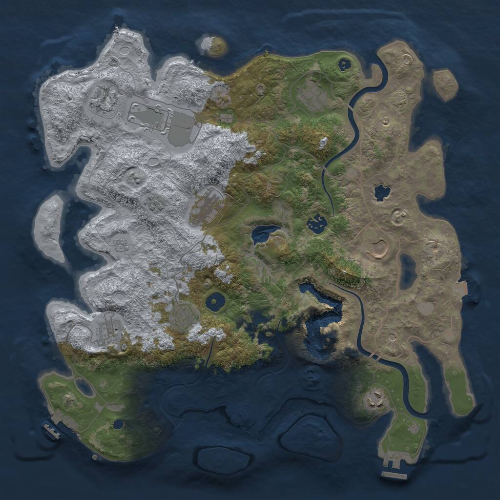 Rust Map: Procedural Map, Size: 4000, Seed: 2123916996, 16 Monuments