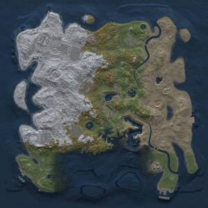 Thumbnail Rust Map: Procedural Map, Size: 4000, Seed: 2123916996, 16 Monuments
