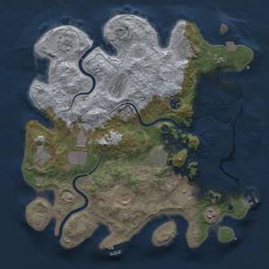 Thumbnail Rust Map: Procedural Map, Size: 3700, Seed: 1305857293, 17 Monuments