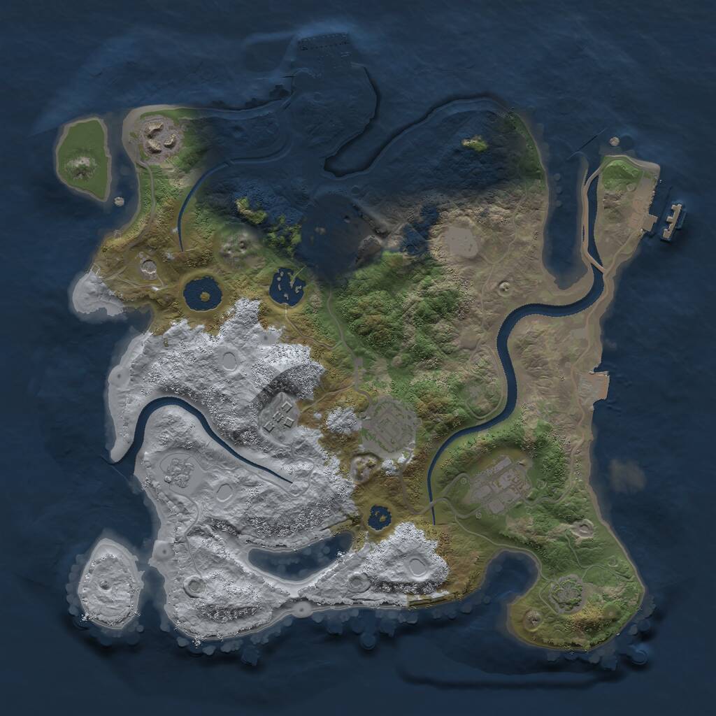 Rust Map: Procedural Map, Size: 3000, Seed: 106054, 12 Monuments