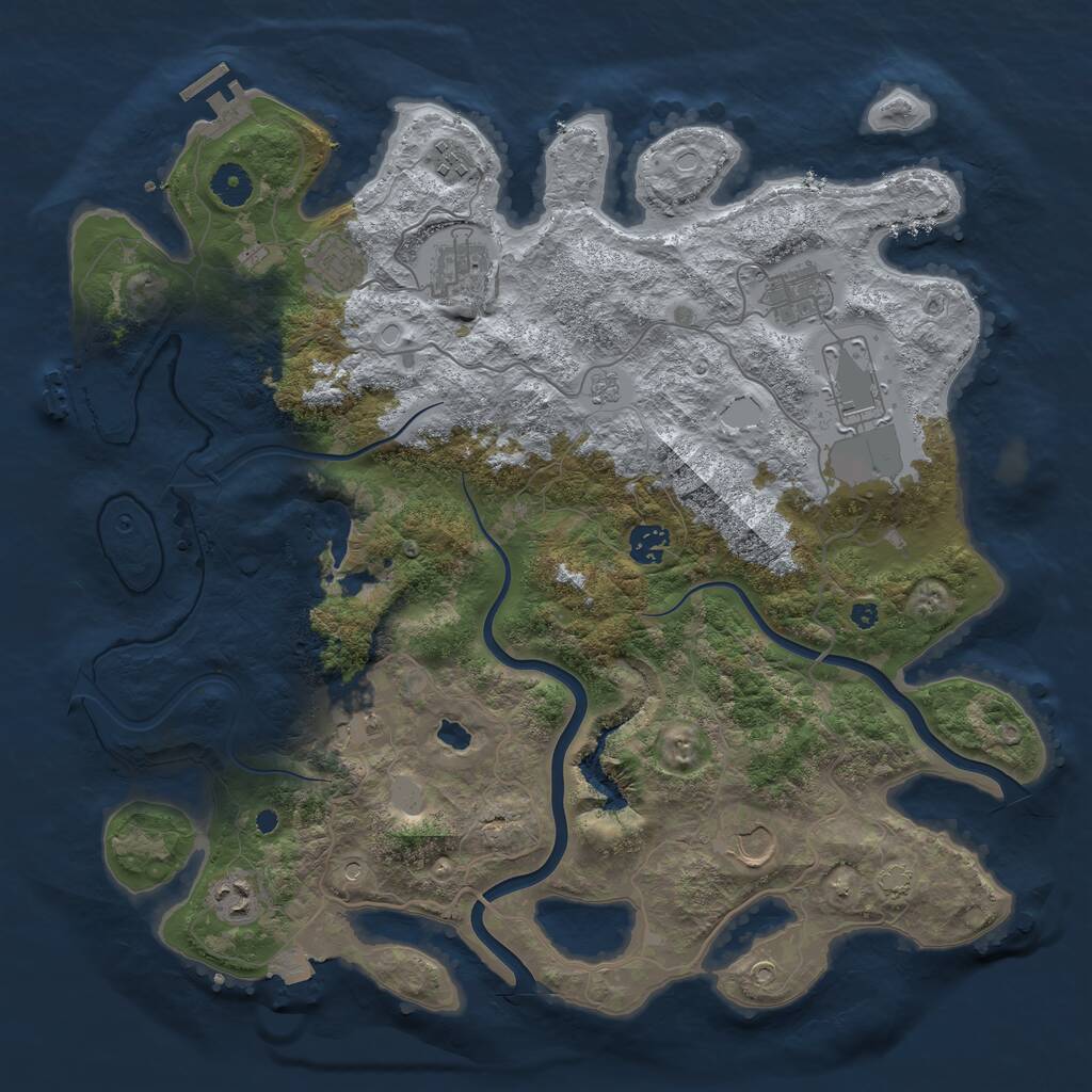 Rust Map: Procedural Map, Size: 4000, Seed: 1910533159, 15 Monuments