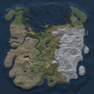 Thumbnail Rust Map: Procedural Map, Size: 4400, Seed: 2063514177, 19 Monuments