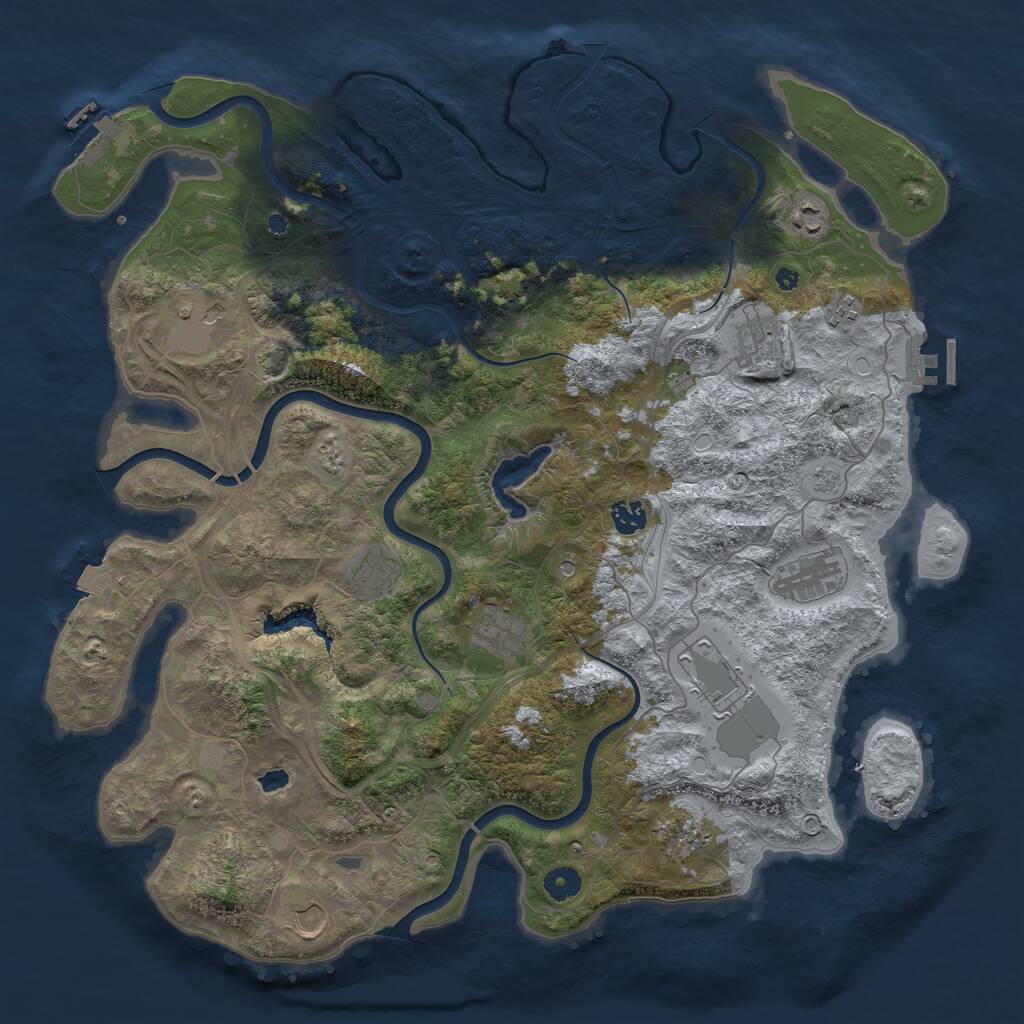 Rust Map: Procedural Map, Size: 4400, Seed: 2063514177, 17 Monuments