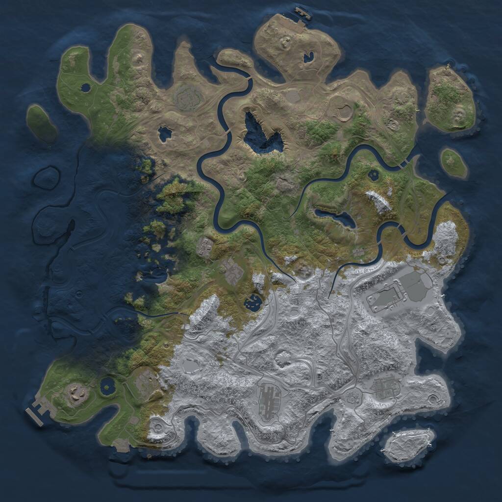 Rust Map: Procedural Map, Size: 4500, Seed: 1782376233, 16 Monuments