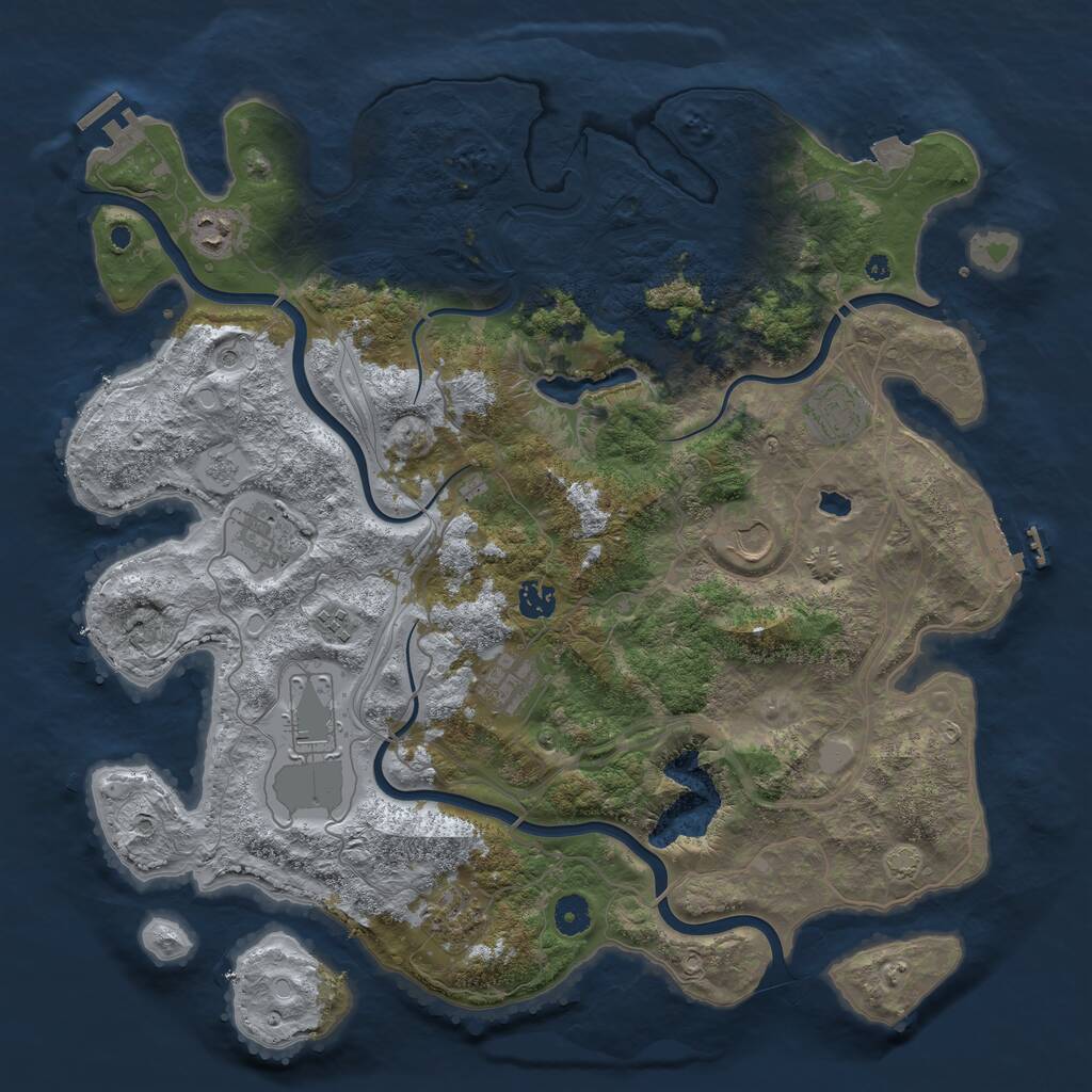 Rust Map: Procedural Map, Size: 4250, Seed: 501390844, 15 Monuments