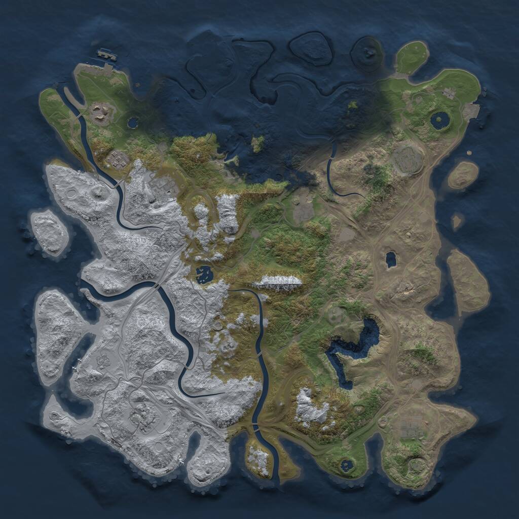 Rust Map: Procedural Map, Size: 4300, Seed: 1587082400, 14 Monuments