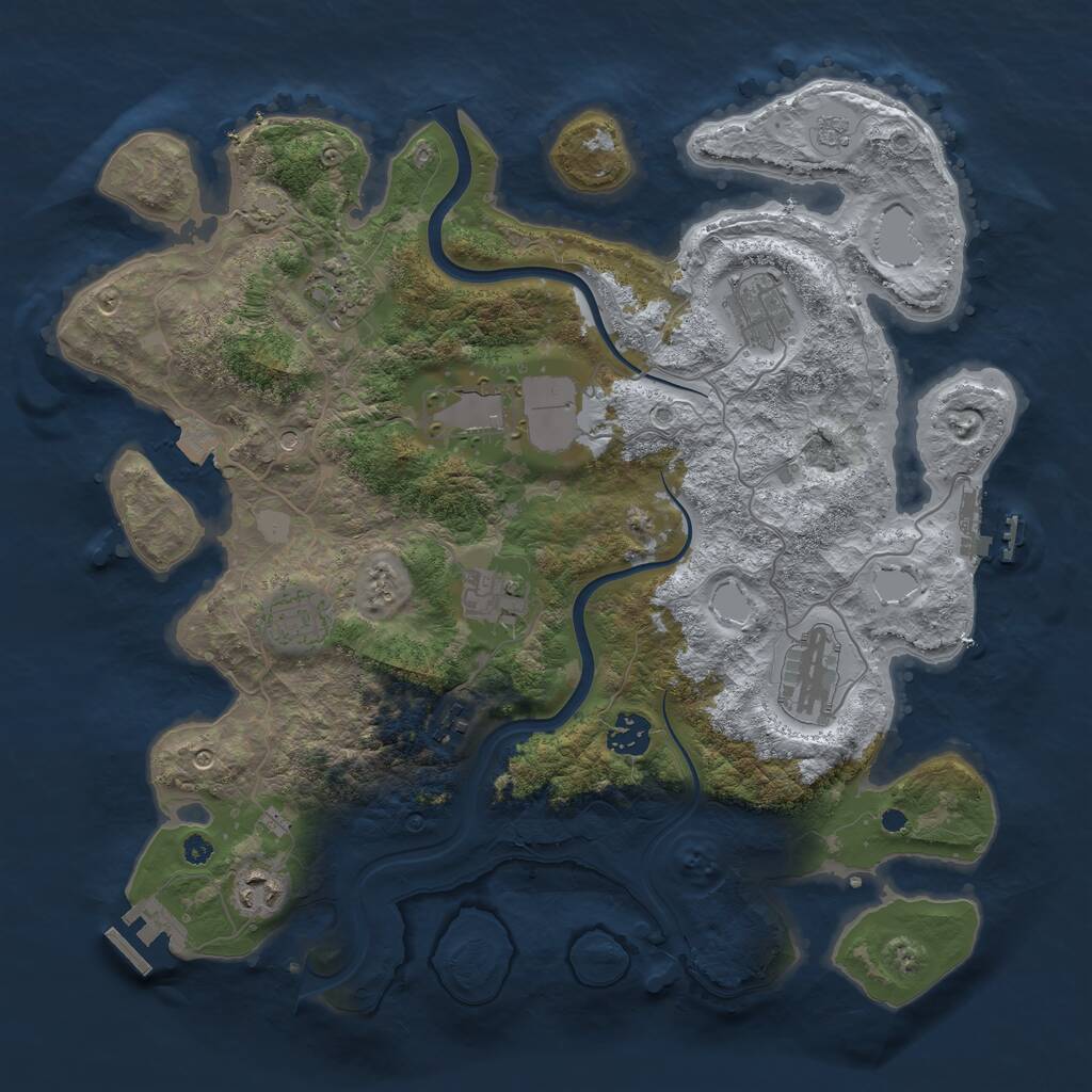 Rust Map: Procedural Map, Size: 3750, Seed: 1863113597, 15 Monuments