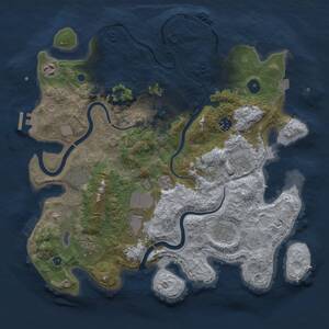 Thumbnail Rust Map: Procedural Map, Size: 3750, Seed: 1033036419, 15 Monuments