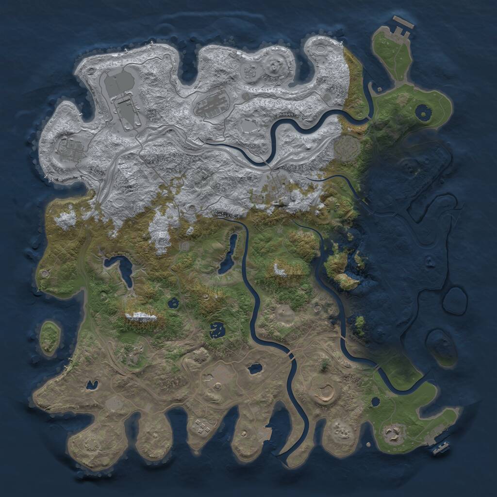 Rust Map: Procedural Map, Size: 4500, Seed: 1474661735, 17 Monuments