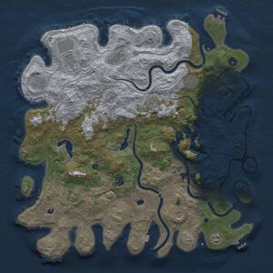 Thumbnail Rust Map: Procedural Map, Size: 4500, Seed: 1474661735, 17 Monuments