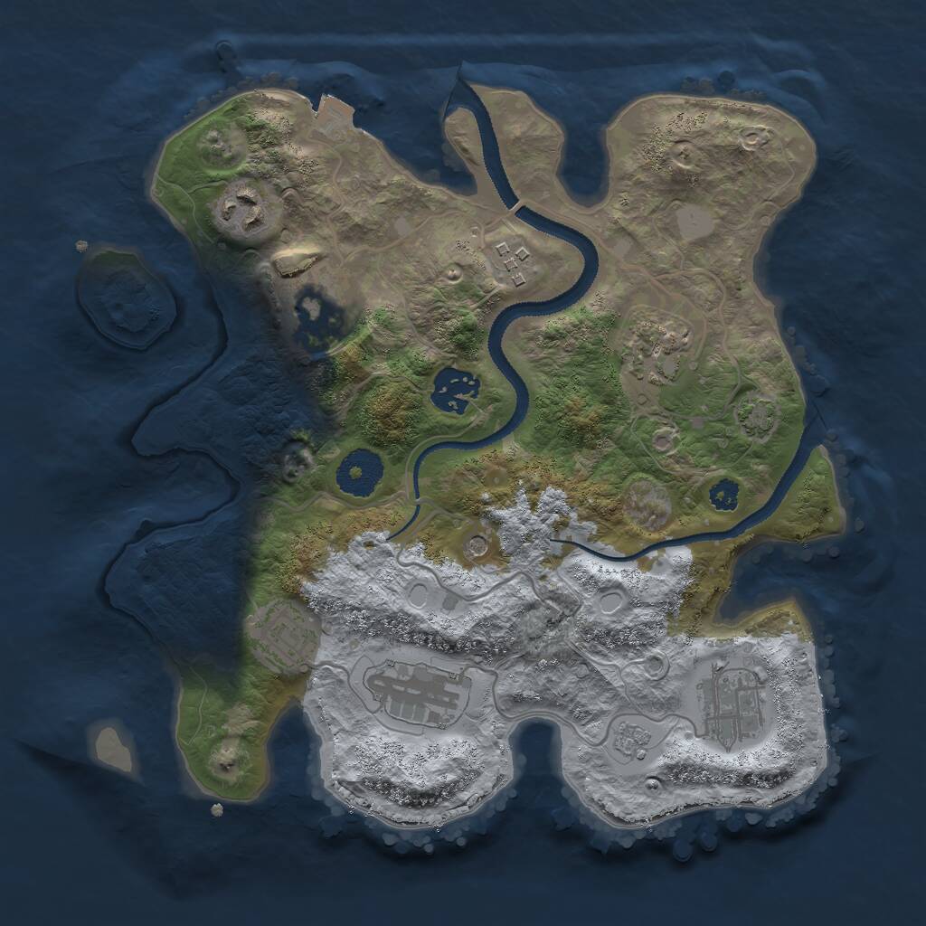 Rust Map: Procedural Map, Size: 3000, Seed: 1326015162, 12 Monuments