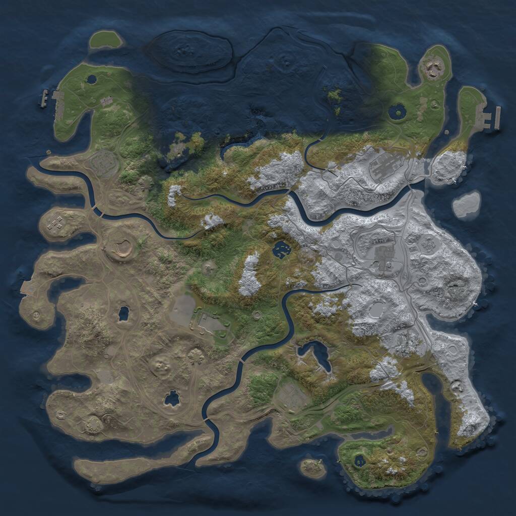 Rust Map: Procedural Map, Size: 4500, Seed: 1680670792, 17 Monuments