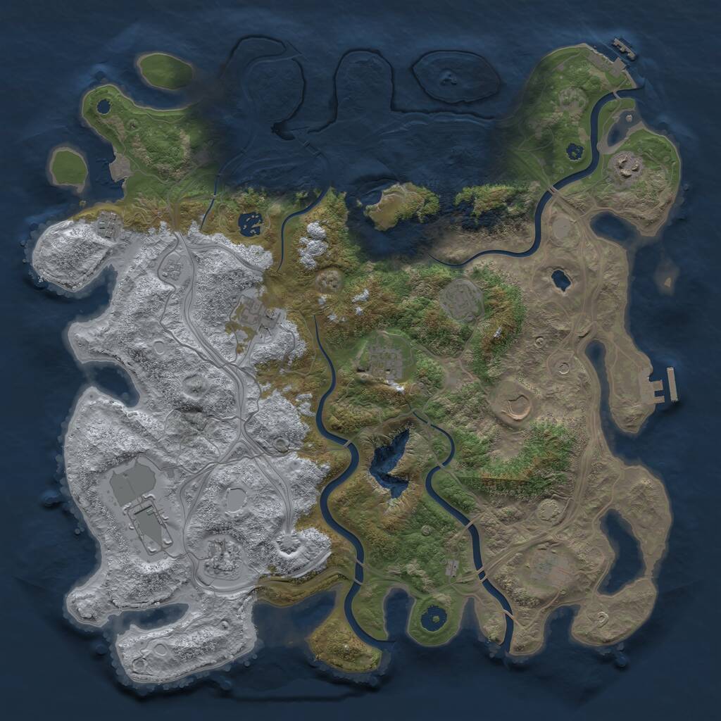 Rust Map: Procedural Map, Size: 4300, Seed: 723341704, 16 Monuments